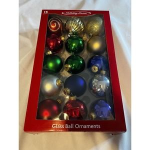 Glass Ball Christmas Ornaments Holiday Home. Satin and Shiny Glass 2in Ball